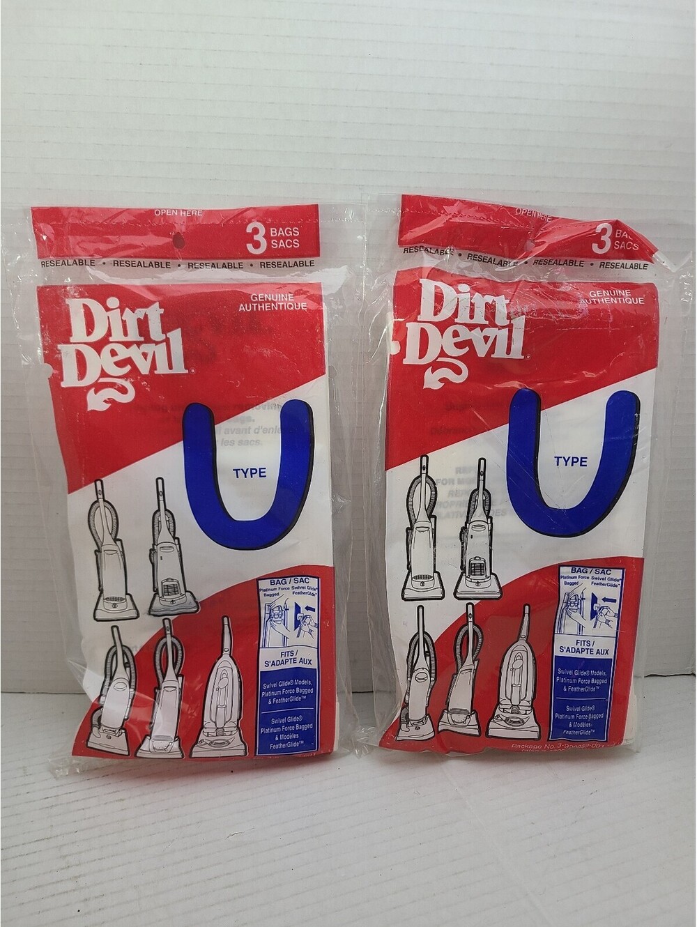 Genuine Dirt Devil Type U Replacement Upright Vaccuum Bags